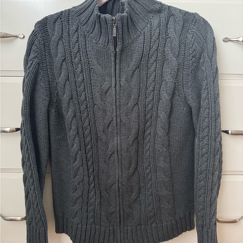 LL Bean Gray Cable Knit Sweater